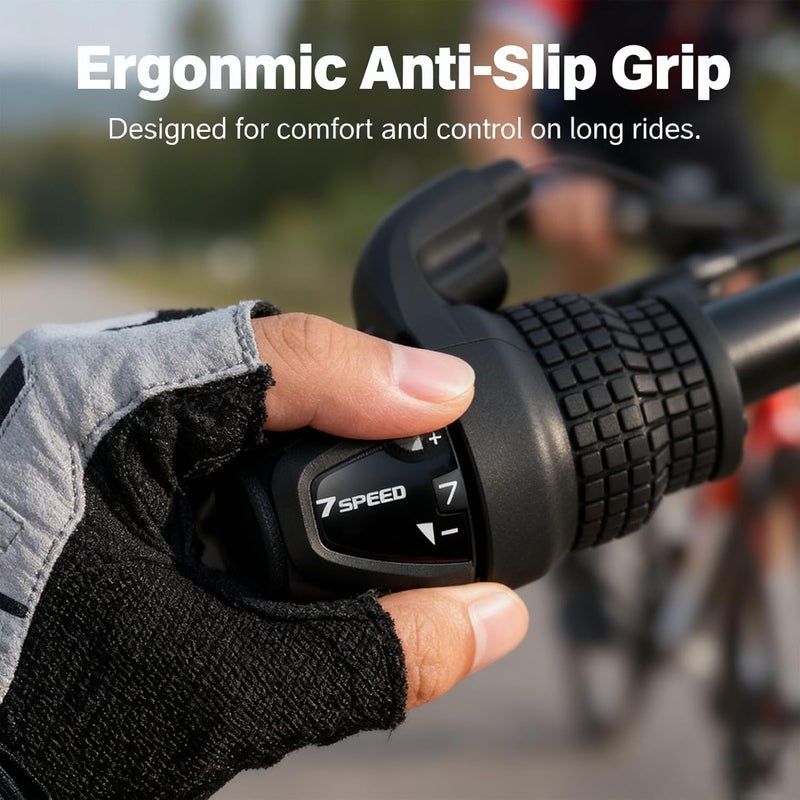 Tailcle Seven Speed Gear Shifter, Gear Shifter 7 Speed Bicycle Revoshift SL-RS25-7R Shift Lever Bicycle Twist Grip for MTB Folding Mountain Bike (RS25-7 Speed Shifter) - Image 3